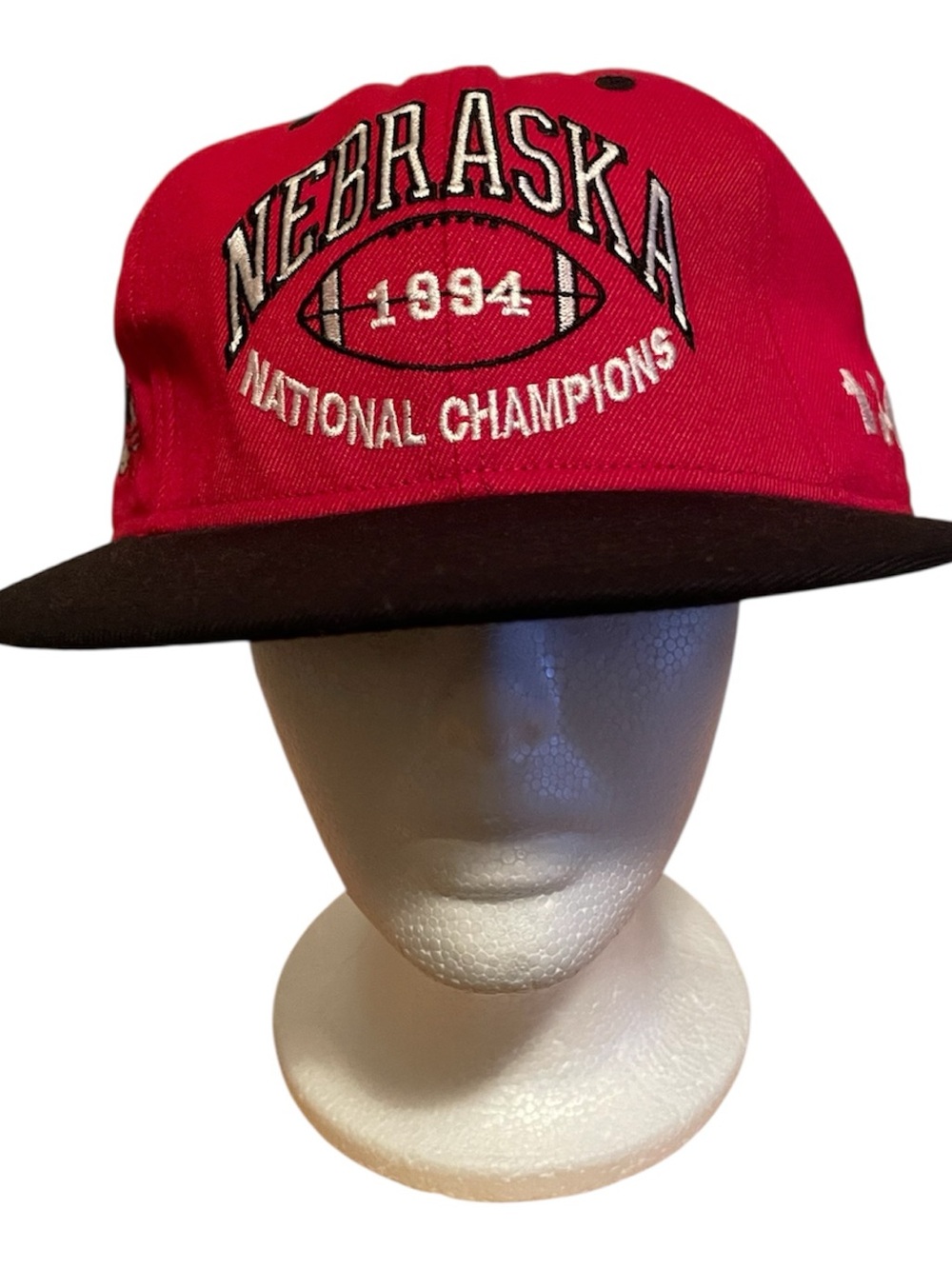Vintage Nebraska 1994 National Champions Red and Black Snapback Hat  7 5/8